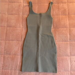 Aritzia Ribbed Mini Dress in Gray